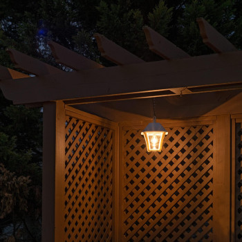 Baytown Ii Solar Light Outdoor Pendant Chandelier Hanging Light With Remote Control For Pergola Gazebo Pavilion White