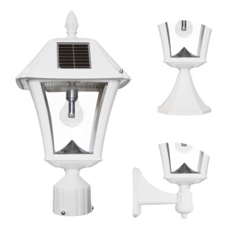 Baytown Ii Bulb Solar Light With Gs Light Bulb Wallpier3 Fitter Mounts White