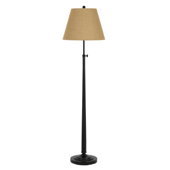 Benjara Bm226328 Tubular Metal Floor Lamp With Adjustable Height Mechanism44 Black Beige