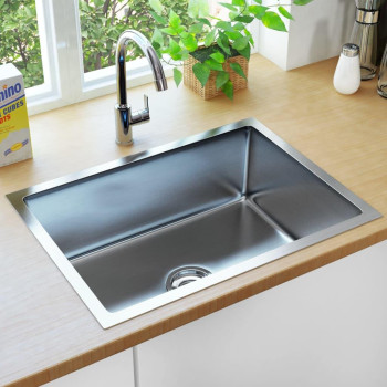 Vidaxl Handmade Kitchen Sink With Strainer Stainless Steel