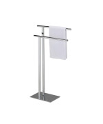 Schlesinger Freestanding Bathroom Towel Rack With Two Bars Stainless Steel