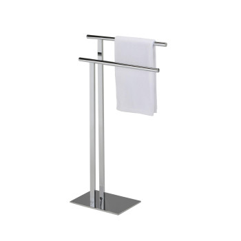 Schlesinger Freestanding Bathroom Towel Rack With Two Bars Stainless Steel