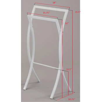 Coronado Double Free Standing Modern Bathroom Towel Rack Stand White Metal