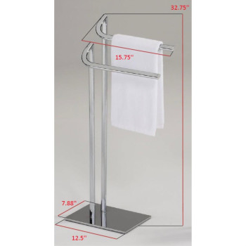 Cooney Freestanding Bathroom Towel Rack With Two Bars Stainless Steel