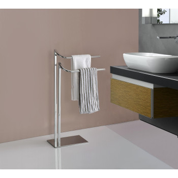 Cooney Freestanding Bathroom Towel Rack With Two Bars Stainless Steel