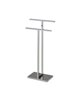 Pelton Freestanding Bathroom Towel Rack With Two Bars Stainless Steel