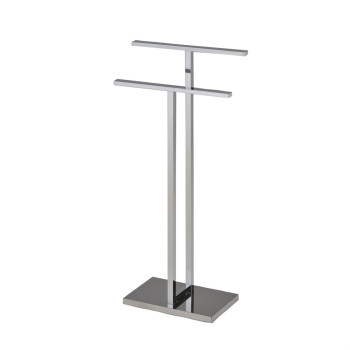 Pelton Freestanding Bathroom Towel Rack With Two Bars Stainless Steel