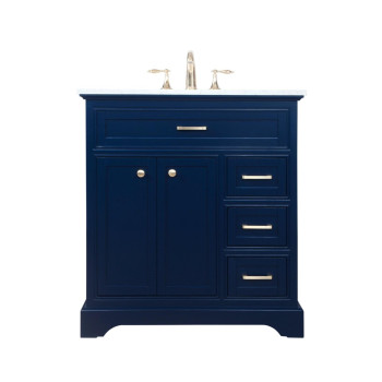 32 Inch Single Bathroom Vanity In Blue