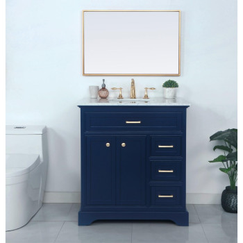 32 Inch Single Bathroom Vanity In Blue