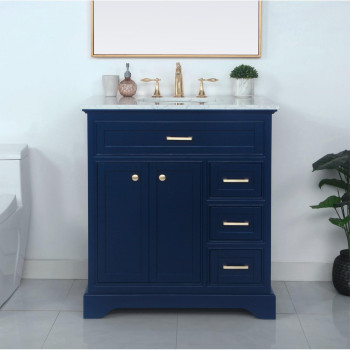 32 Inch Single Bathroom Vanity In Blue