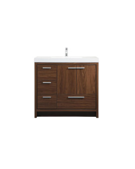 36 Inch Single Bathroom Vanity In Walnut