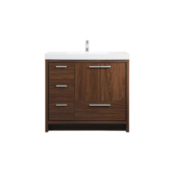 36 Inch Single Bathroom Vanity In Walnut