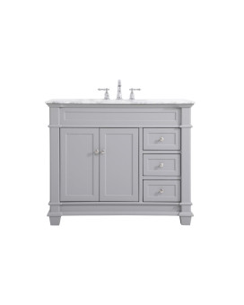 42 Inch Single Bathroom Vanity Set In Grey