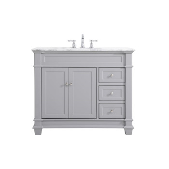 42 Inch Single Bathroom Vanity Set In Grey