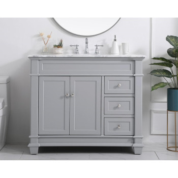 42 Inch Single Bathroom Vanity Set In Grey