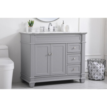 42 Inch Single Bathroom Vanity Set In Grey