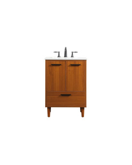 24 Inch Bathroom Vanity In Teak