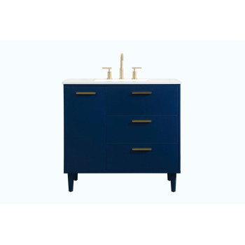 36 Inch Bathroom Vanity In Blue