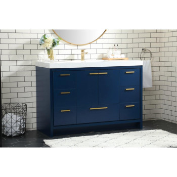 48 Inch Single Bathroom Vanity In Blue