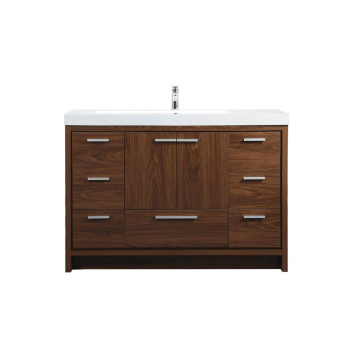 48 Inch Single Bathroom Vanity In Walnut