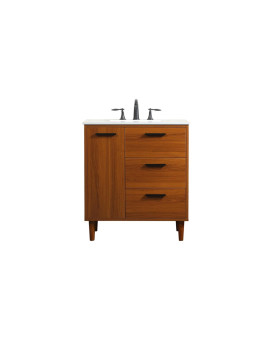 30 Inch Bathroom Vanity In Teak