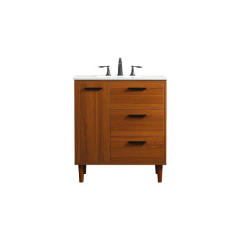 30 Inch Bathroom Vanity In Teak