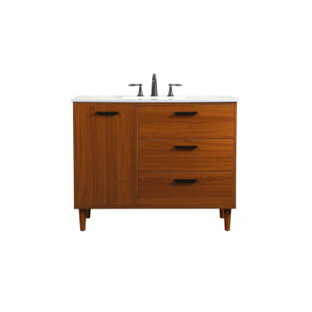 42 Inch Bathroom Vanity In Teak