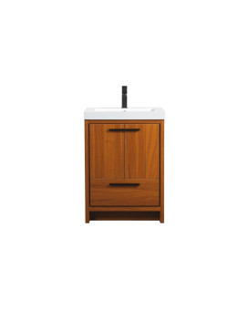 24 Inch Single Bathroom Vanity In Teak