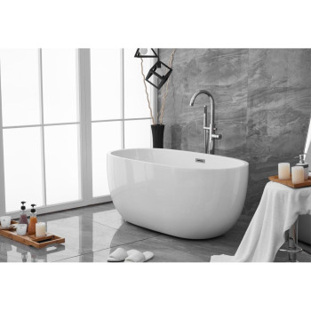 54 Inch Soaking Roll Top Bathtub In Glossy White