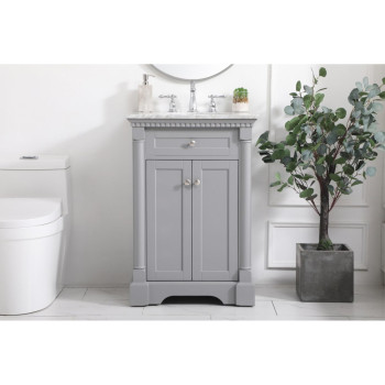 24 Inch Single Bathroom Vanity In Grey