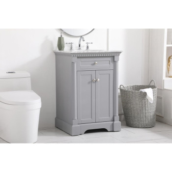 24 Inch Single Bathroom Vanity In Grey