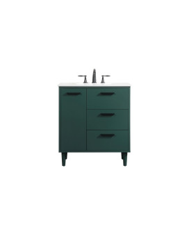 30 Inch Bathroom Vanity In Green