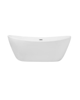 72 Inch Soaking Double Slipper Bathtub In Glossy White