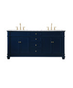 72 Inch Double Bathroom Vanity Set In Blue