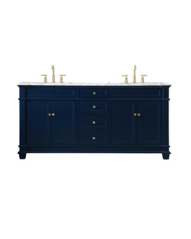 72 Inch Double Bathroom Vanity Set In Blue