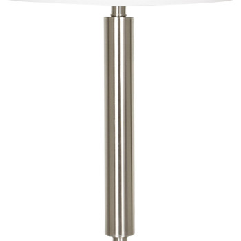 Metal Table Lamp With Fabric Drum Shade White And Silver