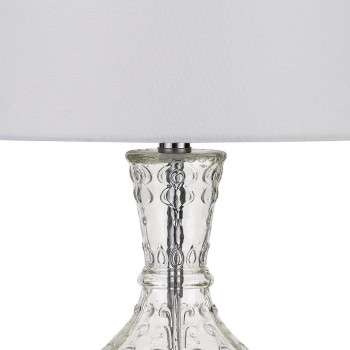 150 Watt Textured Glass Base Table Lamp White And Clear