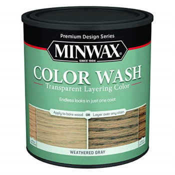 1015266 Wood Stain Weathered 1Qt Minwax Design Series Color Wash Transparent Weathered Gray Waterbased Wood Stain 1 Qt Pack Of