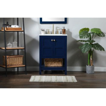 24 Inch Single Bathroom Vanity In Blue