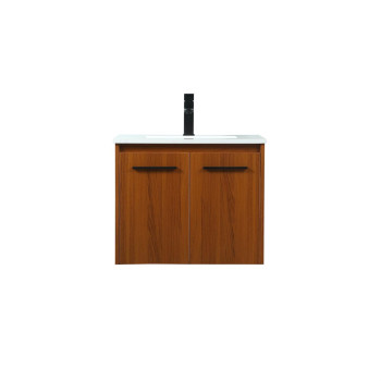 24 Inch Single Bathroom Vanity In Teak