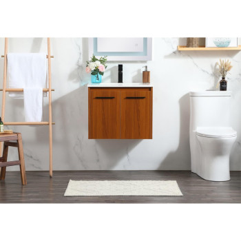 24 Inch Single Bathroom Vanity In Teak