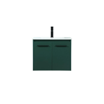 24 Inch Single Bathroom Vanity In Green