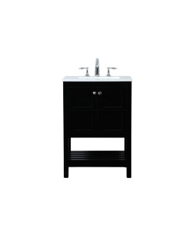 24 Inch Single Bathroom Vanity In Black