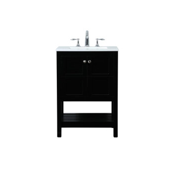 24 Inch Single Bathroom Vanity In Black