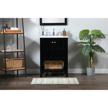 24 Inch Single Bathroom Vanity In Black