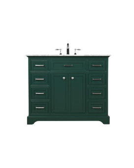 42 Inch Single Bathroom Vanity In Green