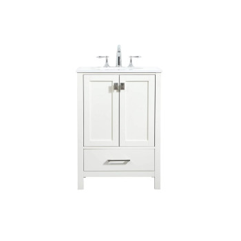 24 Inch Single Bathroom Vanity In White