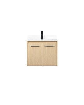 24 Inch Single Bathroom Vanity In Maple With Backsplash