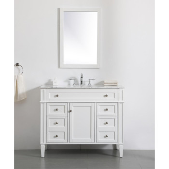 42 Inch Single Bathroom Vanity In White