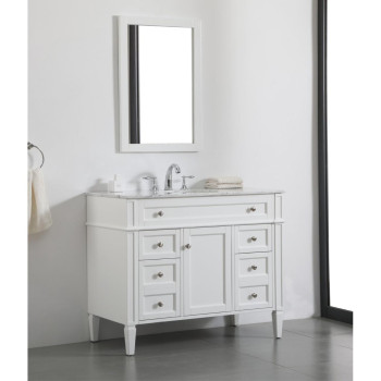 42 Inch Single Bathroom Vanity In White